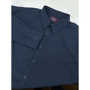 UNTUCKIT‎ XXX Large Mens Button Down Shirt Long Sleeve Solid Navy Blue